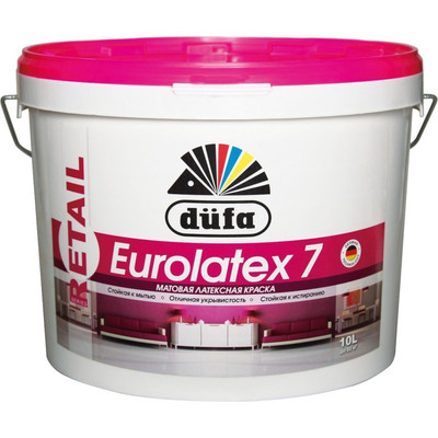 Краска ВД DUFA RETAIL EUROLATEX 7 (2.5 л.) моющаяся матовая для потолка и стен