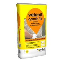Клей Ветонит Гранит Фикс плиточный цементный д/вн и нар работ с керамогранитом 25 кг/48