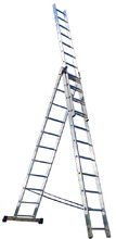 Лестница алюминиевая трехсекционная 10 ступеней RemoColor 63-3-010