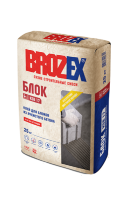 Клей "BROZEX БЛОК" KSB 17 (25кг)/48 для блоков из ячеистого бетона